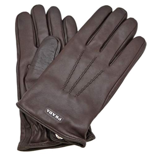 [プラダ] PRADA メンズ 羊革手袋(レザーブローブ) 茶 ＃8.5 PRADA [並行輸入品]