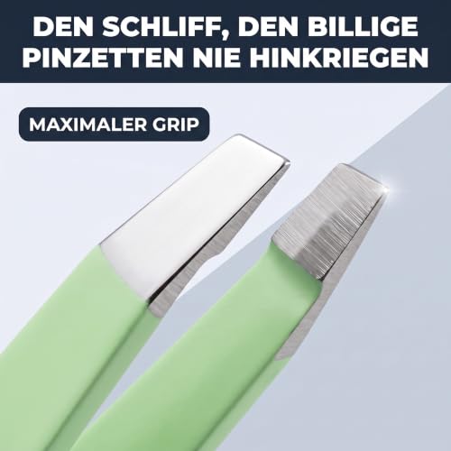 KLINGENHELD® Haargenaue Pinzette - greift jedes Haar beim 1. Versuch ohne durchrutschen - Pinzette Augenbrauen Zupfen handgeschliffen… – Ansicht 4