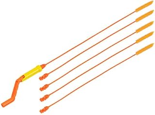 FlexiSnake Drain Weasel Sink Snake Cleaner - 18 inch - Drain Hair Clog Remover Tool with Rotating Handle & 5 Wand Refills - Thin, Flexible, Easy to Use on Most Drains & Grates - Made in USA (5-Pack)