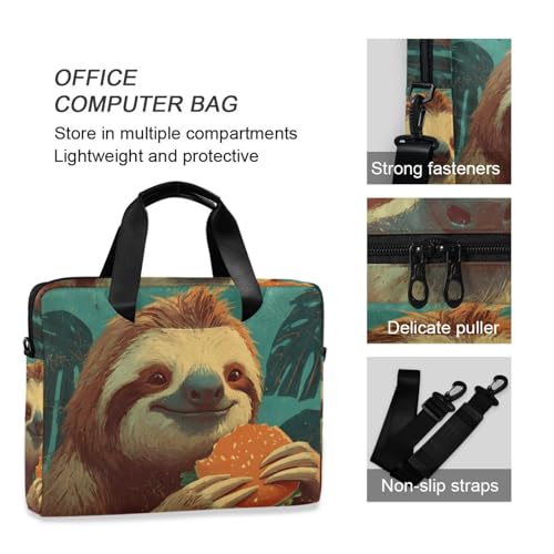 Maletín para laptop con estampado Sloth y múltiples bolsillos miniatura 6