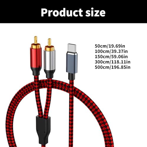 Cable USB C a 2RCA macho para conectar tu móvil tipo C a amplificador de sonido y cine en casa 6