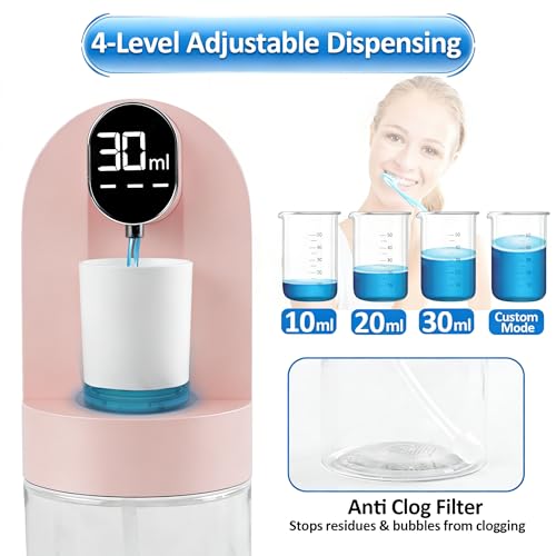 Image of Mouthwash Dispenser for Bathroom, Automatic Mouthwash Dispenser, 20.29 oz Touchless Electric Wall Mounted Mouth Wash Dispenser, 4 Modes with 4 Magnetic Cups for Kids & Adults,Bathroom Accessories Set