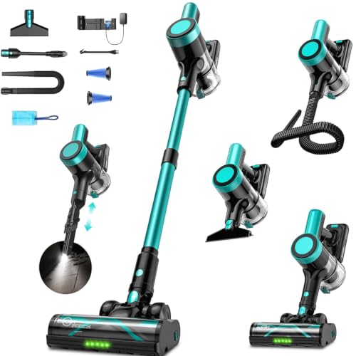 Image of Cordless Vacuum Cleaner, 500W 55KPa 10-in-1 Self-Standing Stick Vacuum with Smart LED Display, Vacuum Cleaners for Home, Pet Hair, Carpet, Hard Floors and Car