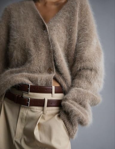 Yimoon Womens Fuzzy Cardigan Sweater V Neck Long Sleeve Button Down Slouchy Furry Knit Sweaters 20253