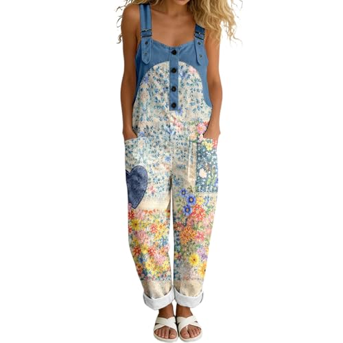 Combinaison pantalon large femme chic imprimé floral style barboteuse
