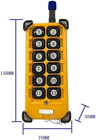 3000m Industrial DC 12V 24V 36V 48V 12CH RF Wireless Remote Control Overhead travelling crane System Receiver Digital key RE - (Color: C)