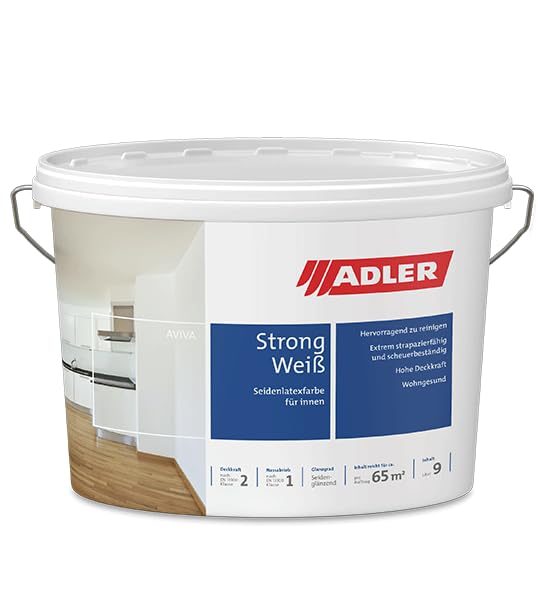 ADLER Aviva Strong-White - Premium latex boja, periva zidna boja za kuhinju, kupaonicu i hodnik bijela 3l