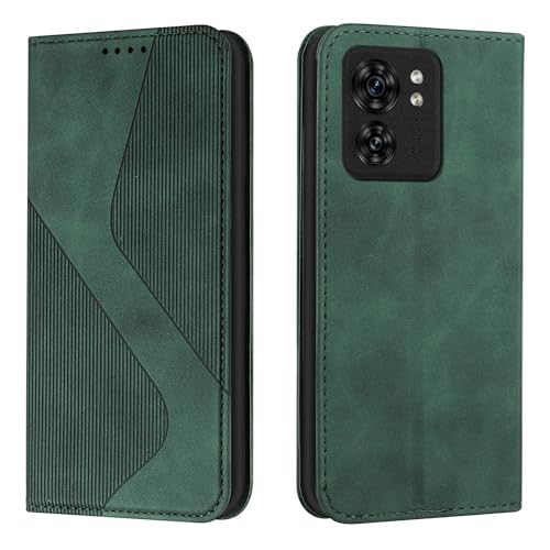 Coque silicone TPU Motorola Moto Edge 40 étui rabat magnétique portefeuille vert