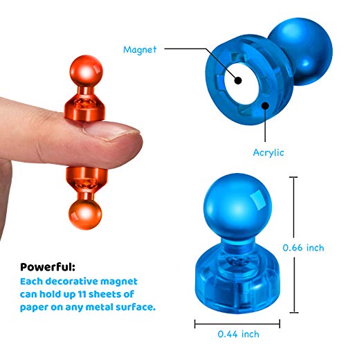 90 Pcs Colorful Push Pin Magnets, Office Magnets,8 Assorted Color Strong Magnetic Push Pins, Perfect To Use As Kitchen Home And School Classroom Magnets, Map Magnets,Whiteboard Magnets #TOP3