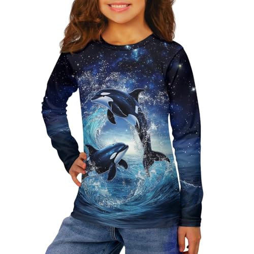 Image of Uourmeti Girls Graphic Tees Long Sleeve T Shirts for Teens Casual Tshirts Junior Sportswear Fall Tops