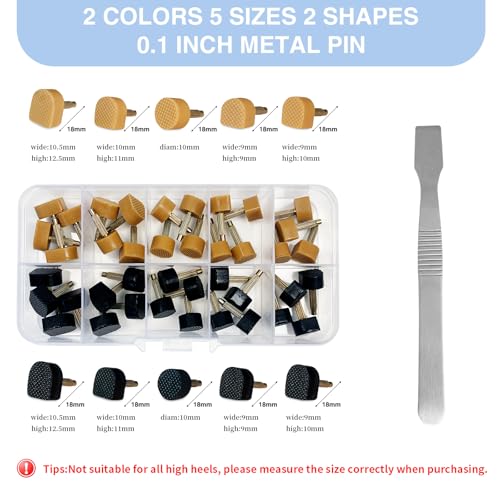 Image of MHBH High Heel Replacement Tips, Shoe Heel Repair - 20 Pairs of Heel Caps Shoe Heel Repair Kit for Women's Shoes, 5 sizes