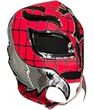 Del Mex Lycra Lucha Libre Adult Luchador Mexican Wrestling Mask Costume (Rey Mysterio (Black/Red))
