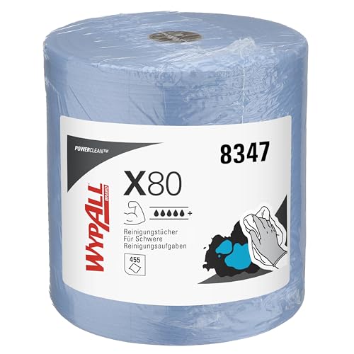 Wypall X80-Tücher, 1 Großrolle mit 455 blauen, 1-lagigen Werkstatthandtüchern., Artikel-Nr. 8347