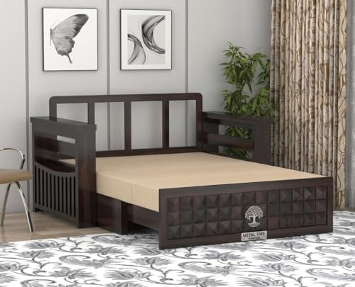 Image of Wooden Sofa Cum Bed (Akrie Walnut)
