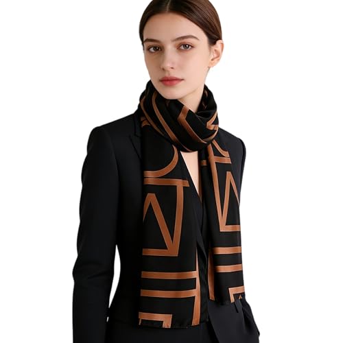 Myneiyi Fashion Scarves Scarf 100% Silk Feeling Scarf Silk Like Scarves Long Lightweight Sunscreen Shawls for Women