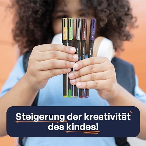 UNOMAX Geltron Fashion Gel Pen - Pack of 12, Assorted Colours | Elevate Your Writing Experience: Super Smooth Writing, Matt Finish, Waterproof Ink Technology | Professional | Budget-Friendly