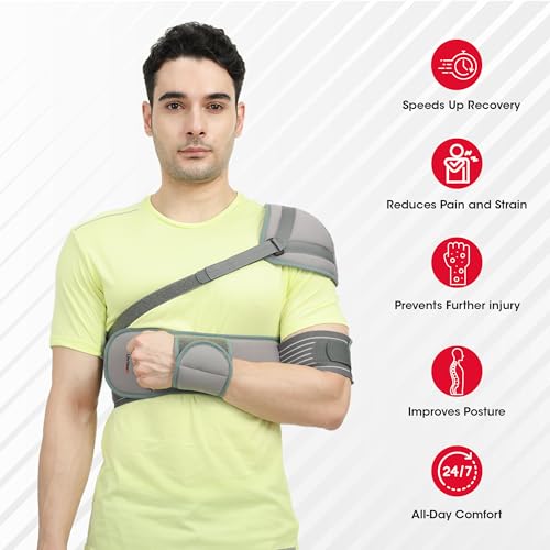 Image of Life Wear Elastic Shoulder Immobilizer, Support for Post-operative Surgeries and Soft Tissue Injuries, Shoulder Brace for Fractures and Dislocations, For Men and Women, Size (S)