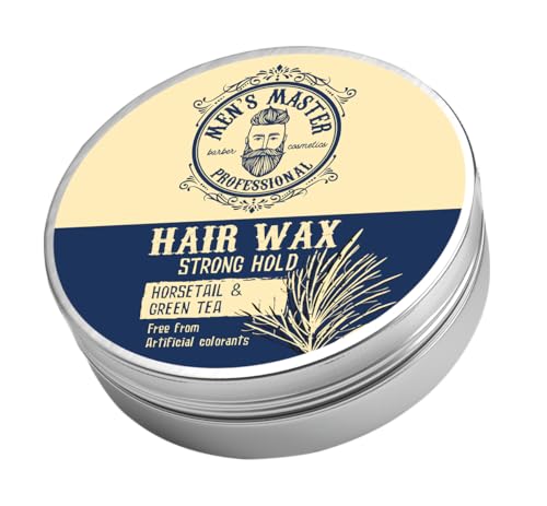 Men's Master Cera para el cabello I Sujeción fuerte I Producto de peinado de volumen para hombres I Cabello rizado, ondulado y fino I Con cola de caballo y té verde I Sujeción fuerte I Cuidado I