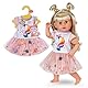 BABY born Tutu Kleid mit Einhorn Print - Set aus Kurzarm-Shirt & Tüllrock mit bunten Punkten - Hochwertiges Puppenzubehör - Kleidung geeignet für Puppen der Größe 43 cm