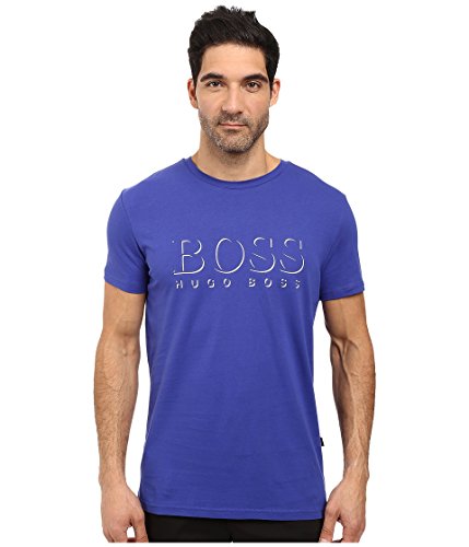 BOSS Hugo Men's UPF 50+ Swim Shirt, Navy, Medium
