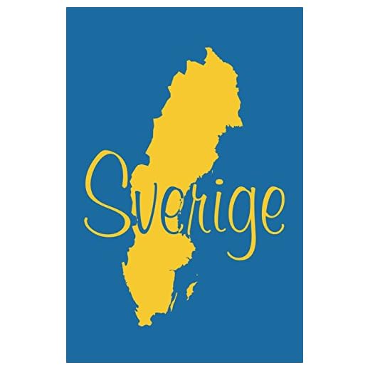 Sverige - Blue & Yellow Lined Notebook with Margins (Sweden): 101 Pages, Medium Ruled, 6 x 9 Journal, Soft Cover