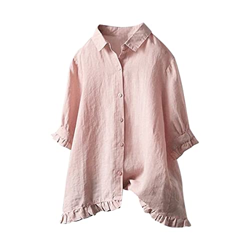 Chemise coton-lin col haut amovible et décontractée pour homme