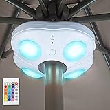 HONWELL Patio Umbrella Lights Outdoor Umbrella Pole Light Battery Operated Cordless 12 Color Changing Umbrella Light with Remote, Multi Colored LED Outside Lights for Deck Umbrella Camping Tents