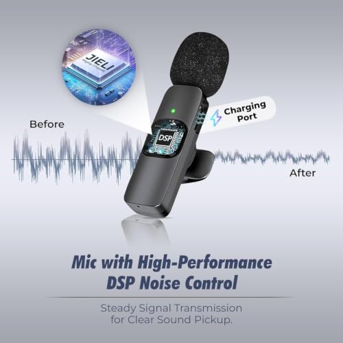 Image of DDLC K9 Wireless Collar Mic Comptable for Android Tablets DSLR Noise Reduction Type-C Lavalier Lapel Mike Shoots Youtubers Video Recording Facebook Live Stream Microphone Creator