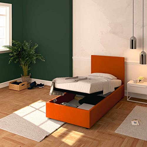 Baldiflex Letto Singolo con Contenitore Modello Rossano in Tessuto, Rete