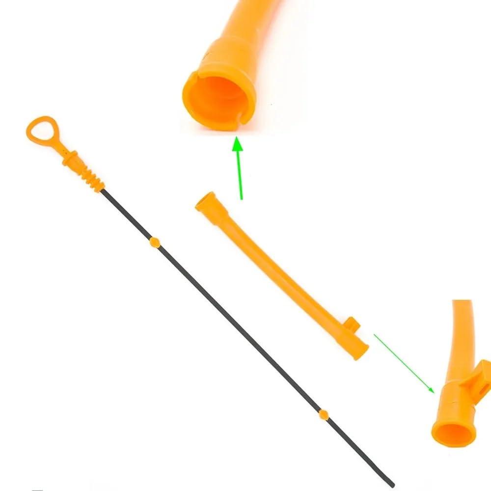 Sensore Coppa Olio, Asta di Livello Fluido Olio Motore e Tubo Imbuto compatibili con VW Jetta, Golf e Beetle 2.0 06A103663C 06B-115-611R
