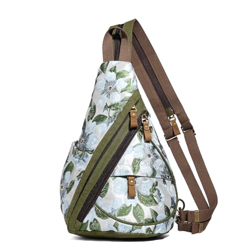 Image of KL928 Canvas Sling Bag - Small Crossbody Backpack Shoulder Casual Daypack Rucksack for Men Women