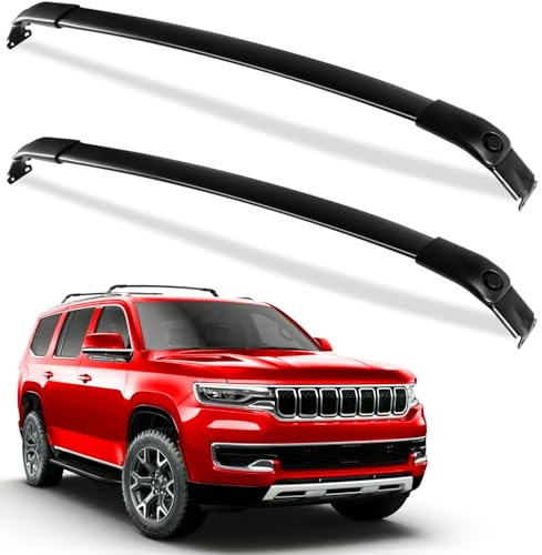 Roof Rack Cross Bars 220lbs Compatible with 2022-2025 Jeep Wagoneer & Grand Wagoneer & Wagoneer L & Grand Wagoneer L, Heavy Duty All-Metal Aluminum Roof Rails Crossbars Cargo Canoe Black Rooftop