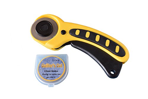 Rotary Cutter & 6 Blades, 45Mm Comfort Design (Yellow) #TOP1