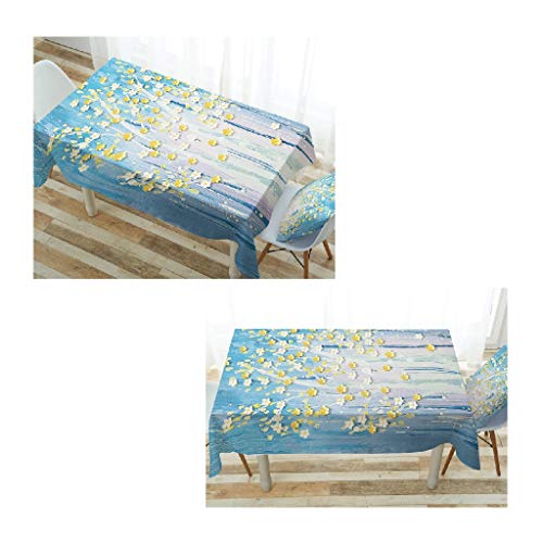 Nappe 100% coton lavable rectangulaire Topmail, tissu moderne de protection de table extra long - 3