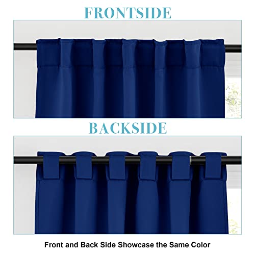 Image of RYB HOME Bathroom Curtains Privacy - Solid Thermal Insulated Window Curtains Kitchen Drapes for Living Room Baby Nursery Bedroom, Back Tab Top, Wide 42 x Long 54, Navy Blue, 2 Panels
