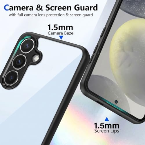 Image of VONZEE Clear Back Case Cover for Samsung Galaxy S24 5G | Shockproof Design | Hard Back Cover Case for Samsung Galaxy S24 5G (PC & TPU, Black)