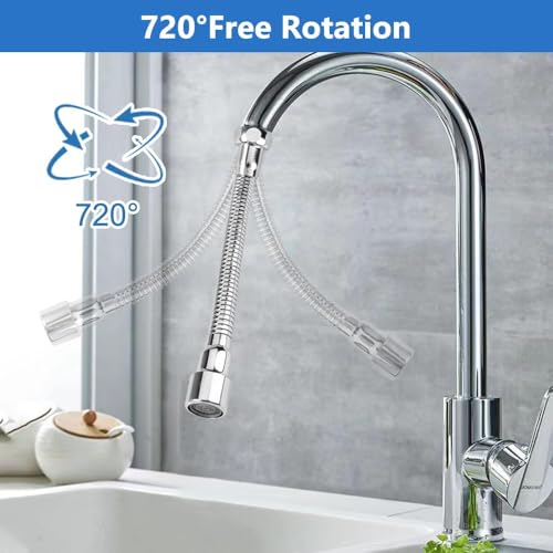 Extensor de grifo de acero inoxidable de 20 cm giratorio a 360 grados 5