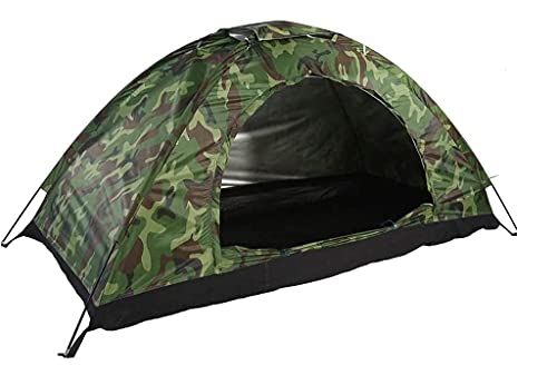 Tente de camping 2 places camouflage idéale pour bivouac en forêt