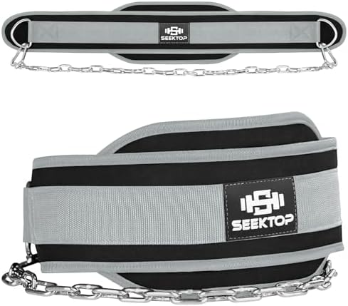 Seektop Dip Belt With Chain for Weightlifting - Neoprene Waist Be...