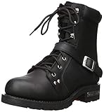 RIDETECS 8' Biker Riding Leather Motorcycle Boots For Men, Mid Calf, Side Zipper...