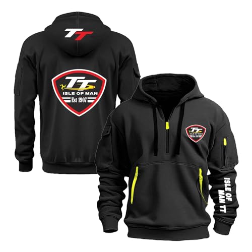 Veste douce homme Isle of Man TT sweat thermique demi-zip pour le sport