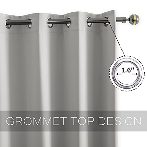 Ygo 36 Inch Tier Curtains For Kitchen-Thermal Insulated Blackout Grommet Top Window Tiers For Cafe (Light Grey, 2 Panels, 52 W By 36 L) #TOP2