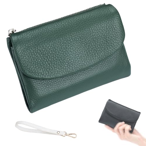 Joyfullygo Wallet, Joyfullygo Unisex Pebble Leather Wallet, Coin Purse with Credit Card Holder, Coin Holder & Cash Slots (H)