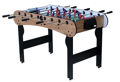 Yestar Brown & White Foosball Table-Soccer Football Game Table for Kids & Adults, Indoor Tabletop Games, Fun Family Entertainment, Table Soccer Football Play Set (Brown + White) (1 Doors)
