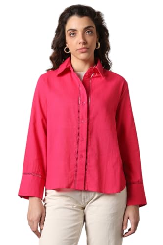 Image of HIGH Star Oversized Solid Shirt for Women | Stylish Tops for Women | Comfortable and Trendy Casual Shirt