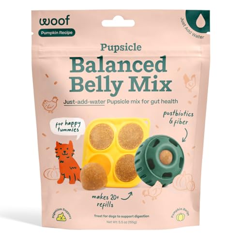 WOOF Dog Pupsicle Mix - Easy-to-Make DIY Pupsicle Refills - Tasty Healthy Pupsicle Mix - Wholesome Ingredients - Long-Lasting Treats for Dogs - Balanced Belly Mix