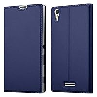 Cadorabo CLASSY SILVER Book Case for Sony Xperia T3 - with Card Slots, Stand Function and Magnetic Closure - Wallet Cover Case Book Etui Protection