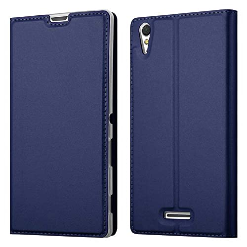 cadorabo Coque pour Sony Xperia T3 en Classy Bleu FONCÉ - Housse Protection avec Fermoire Magnétique, Stand Horizontal et Fente Carte - Portefeuille Etui...
