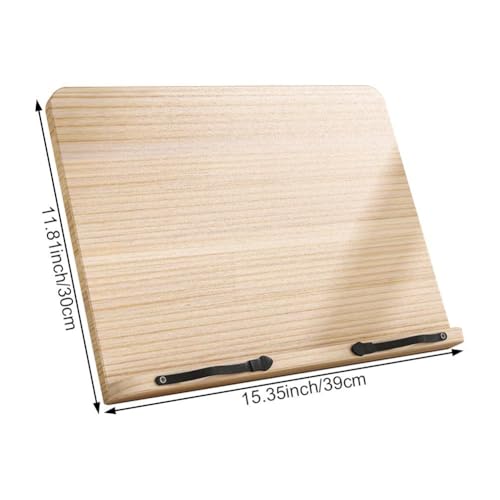 Soporte para libros de madera natural y ajustable para escritorio y hogar 8
