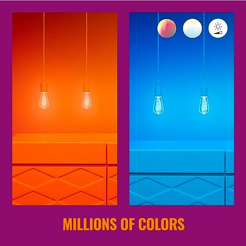 WiZ Smart Colour Filament Vintage Bulb, E27, 4.9W, Connected WiFi Works with Alexa, Google Assistant & HomeKit - Image 4